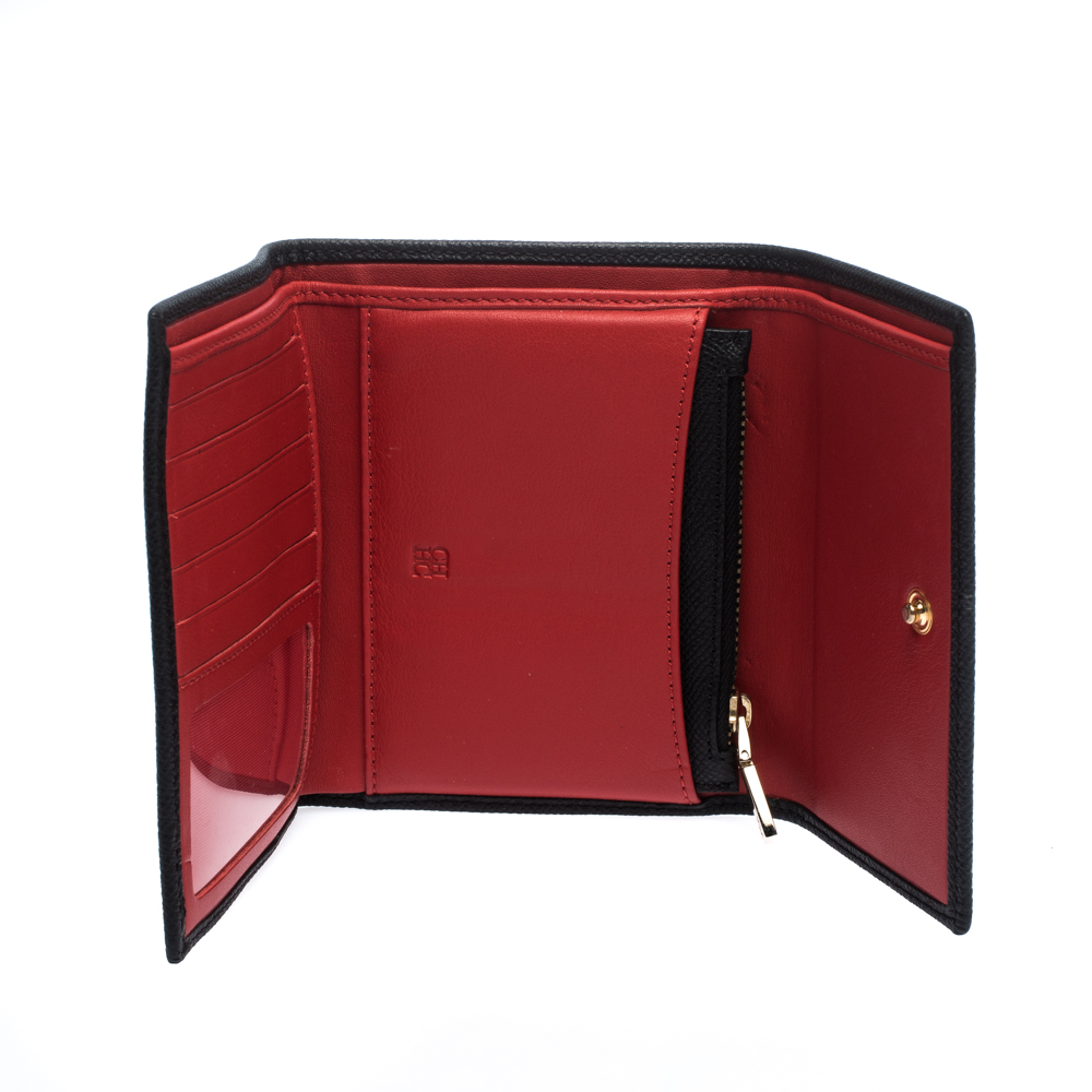 

Carolina Herrera Black Leather Trifold Wallet