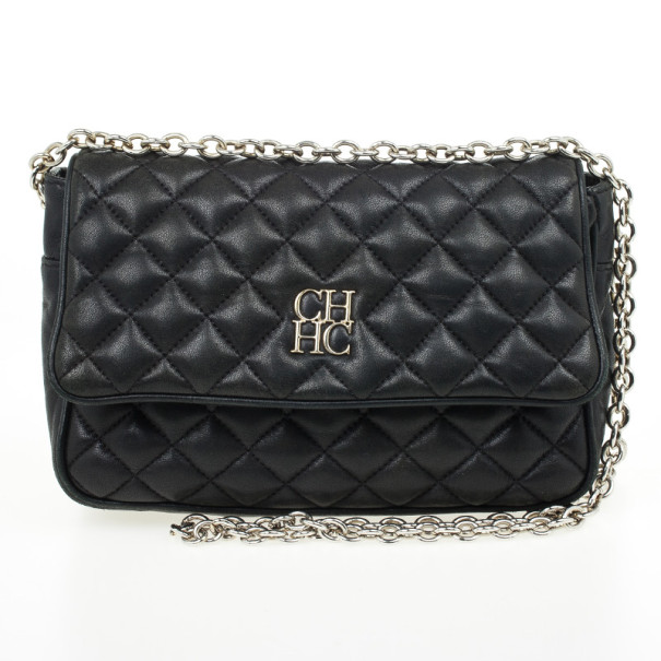 Carolina Herrera Black Quilted Flap Bag