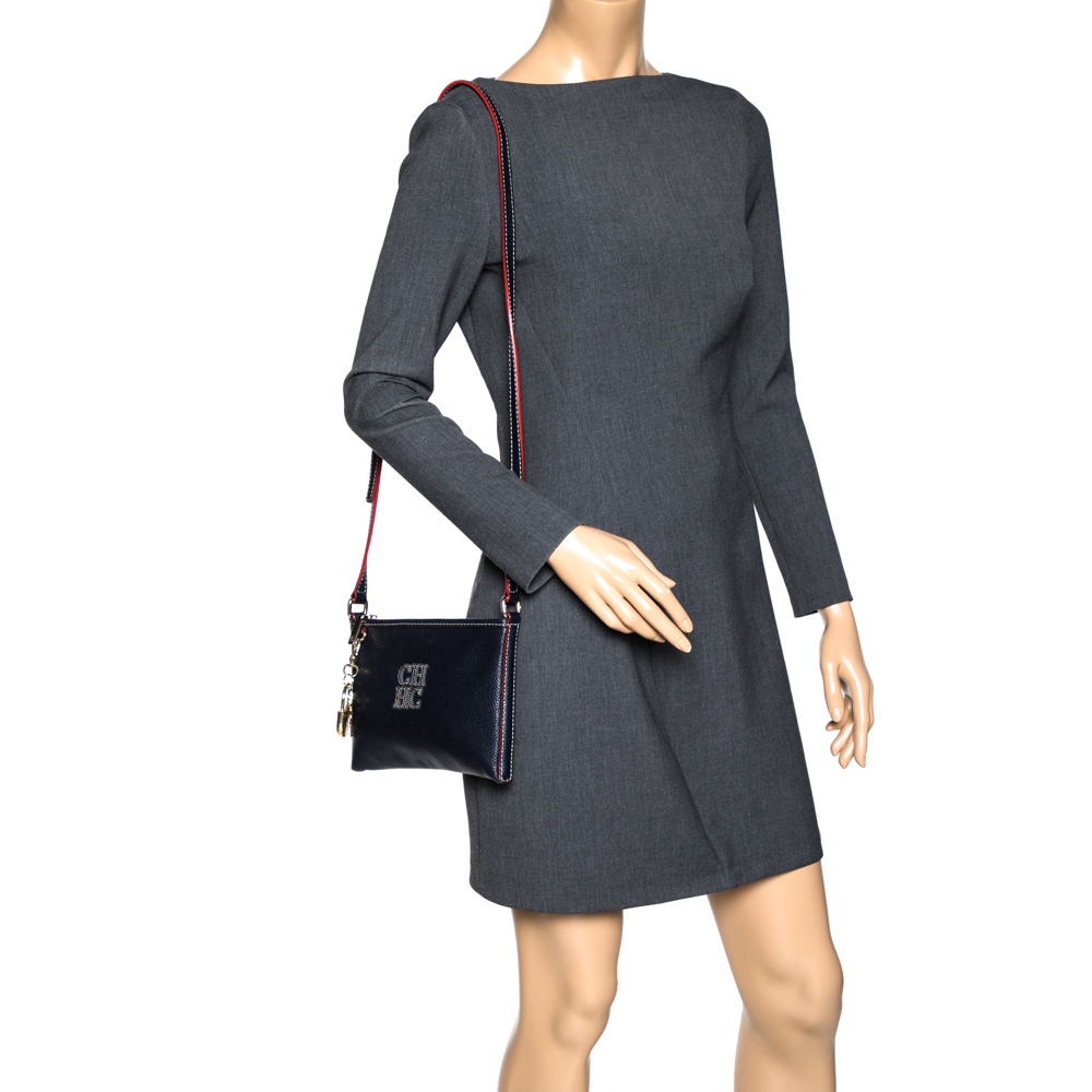

Carolina Herrera Navy Blue Leather Crossbody Bag