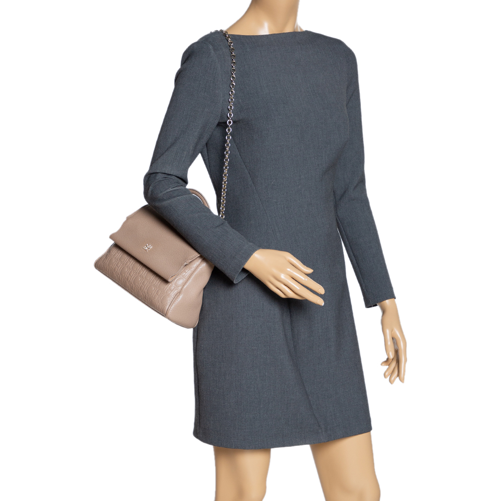 

Carolina Herrera Beige Leather Small Minuetto Top Handle Bag