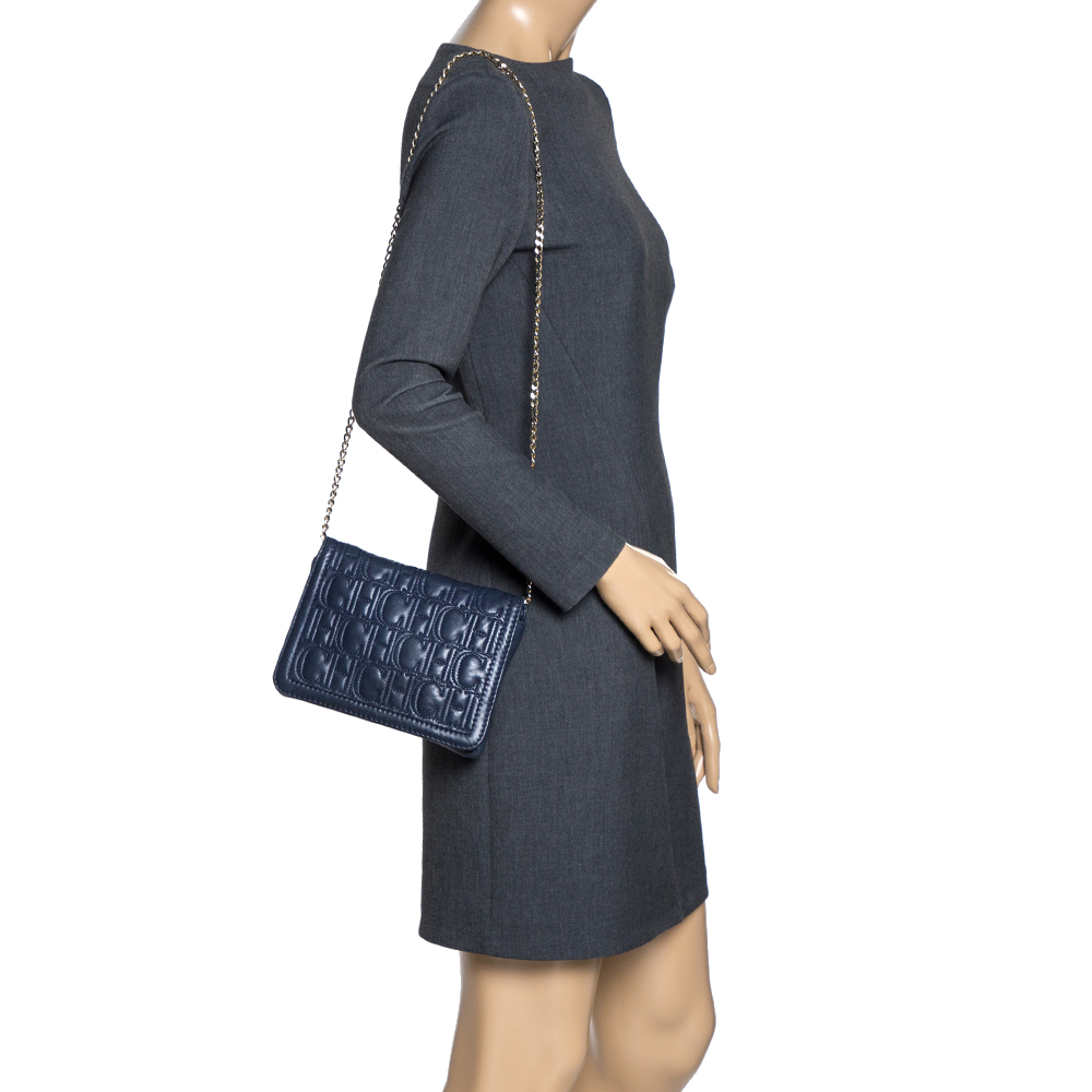 

Carolina Herrera Blue Leather Crossbody Bag