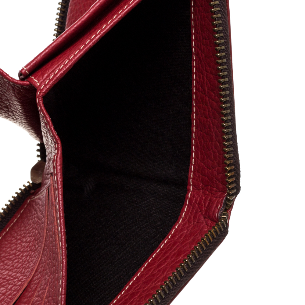 

Carolina Herrera Red Leather Compact Wallet