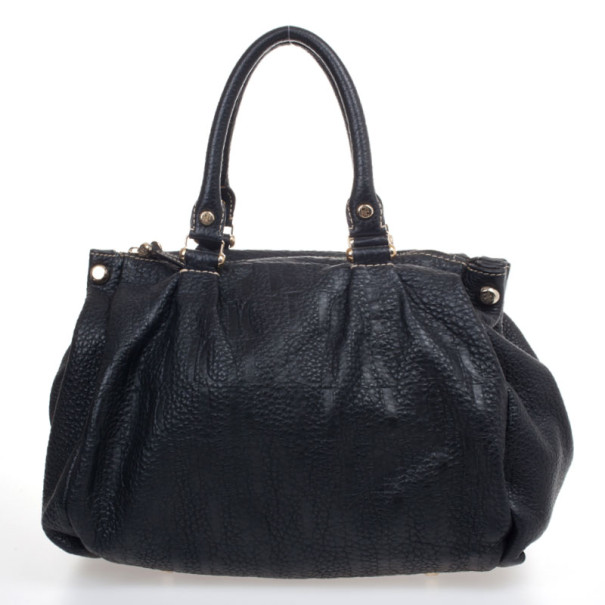Pre Owned Carolina Herrera Black Monogram Boston Bag