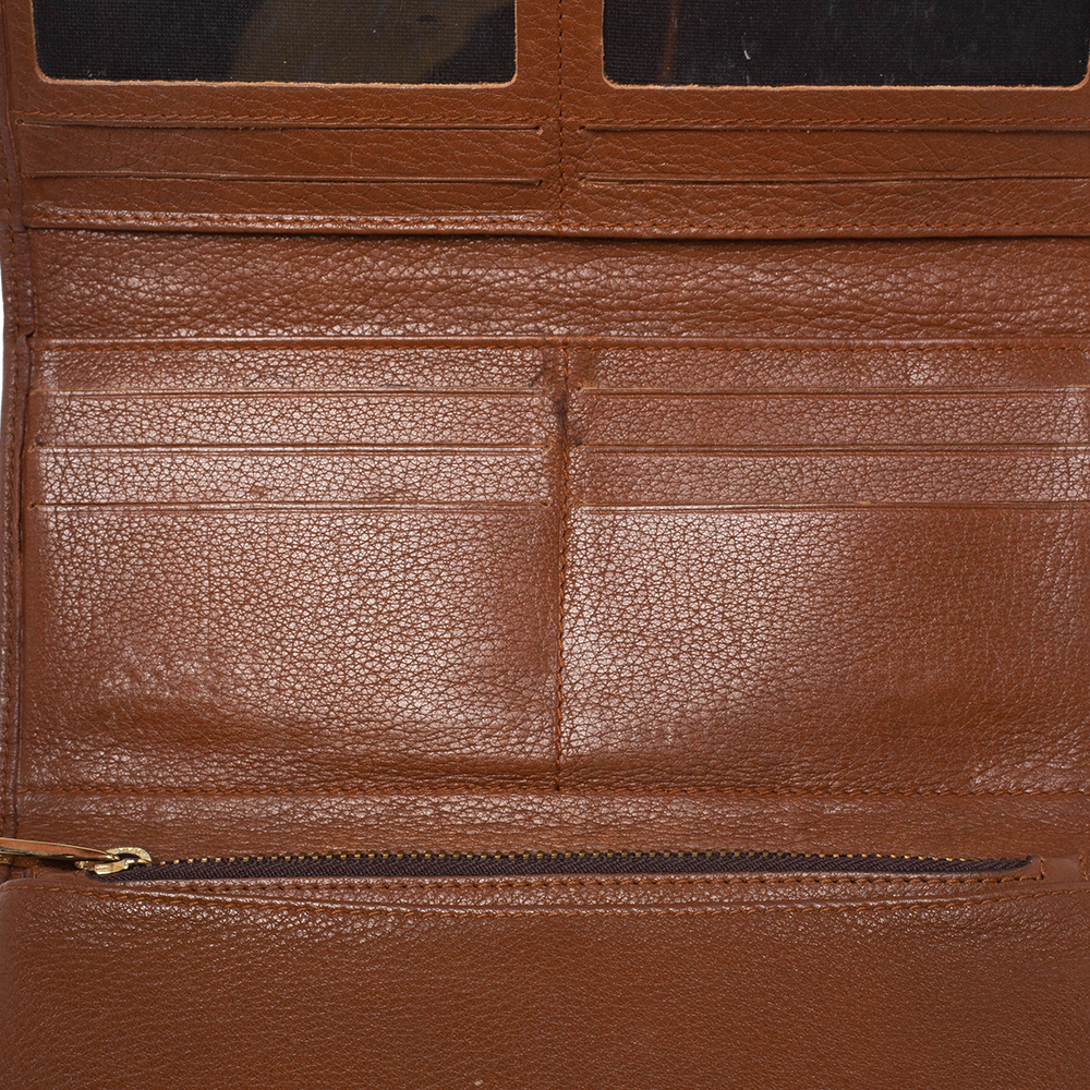 

Carolina Herrera Brown Monogram Leather Continental Wallet