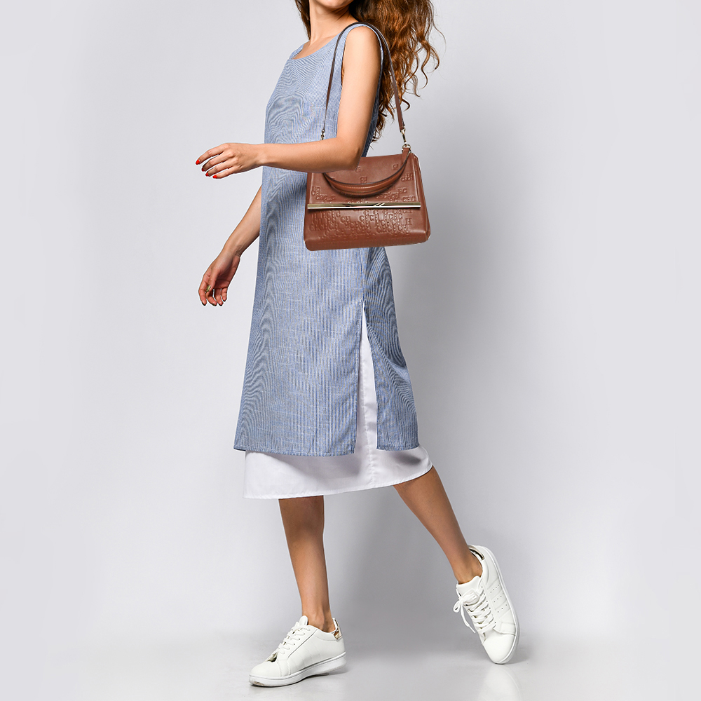 

Carolina Herrera Brown Leather Top Handle Bag