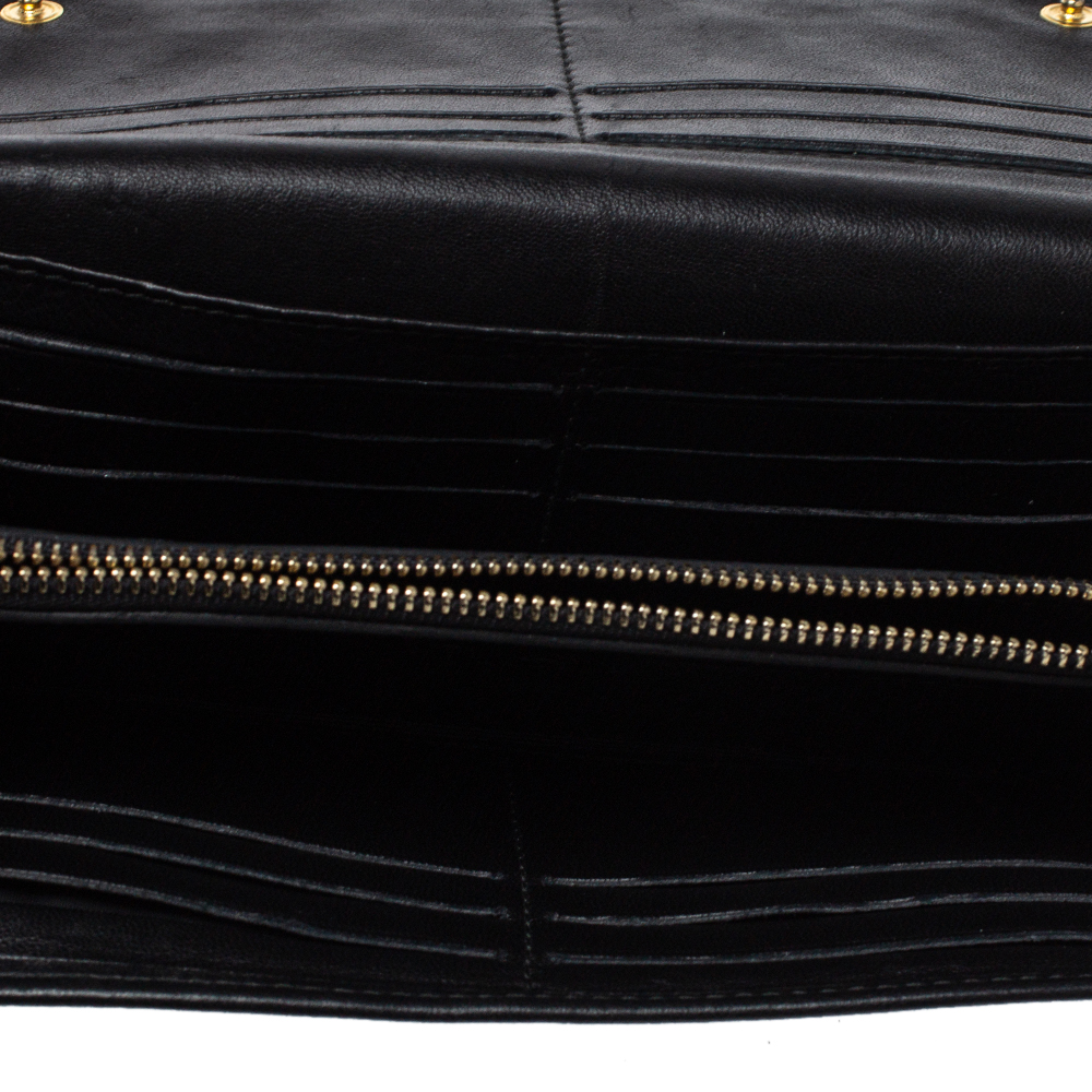 

Carolina Herrera Black Quilted Leather Flap Wallet