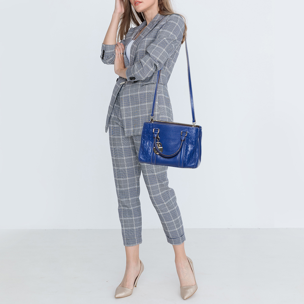 

Carolina Herrera Blue Monogram Leather Matteo Tote