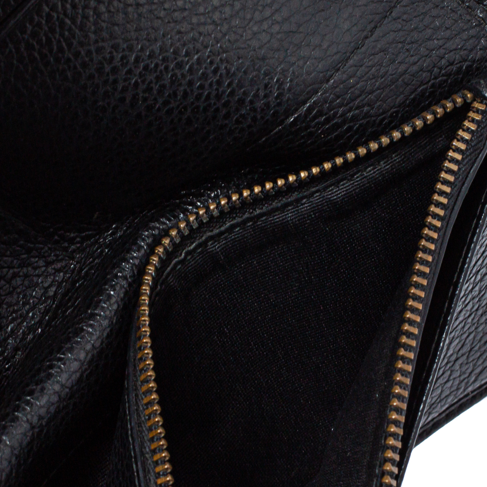 

Carolina Herrera Black Leather Flap Continental Wallet