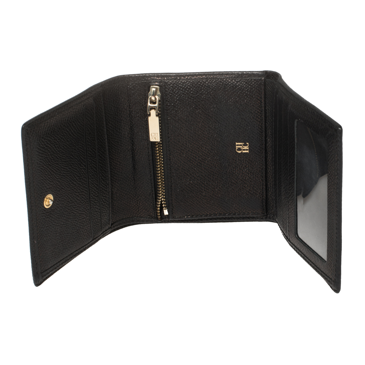 

Carolina Herrera Black Leather Trifold Wallet