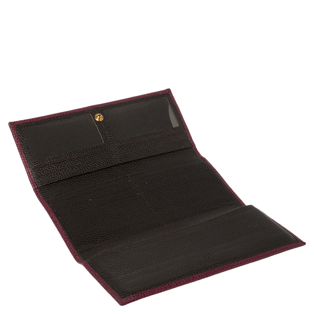 

Carolina Herrera Burgundy Leather Flap Continental Wallet