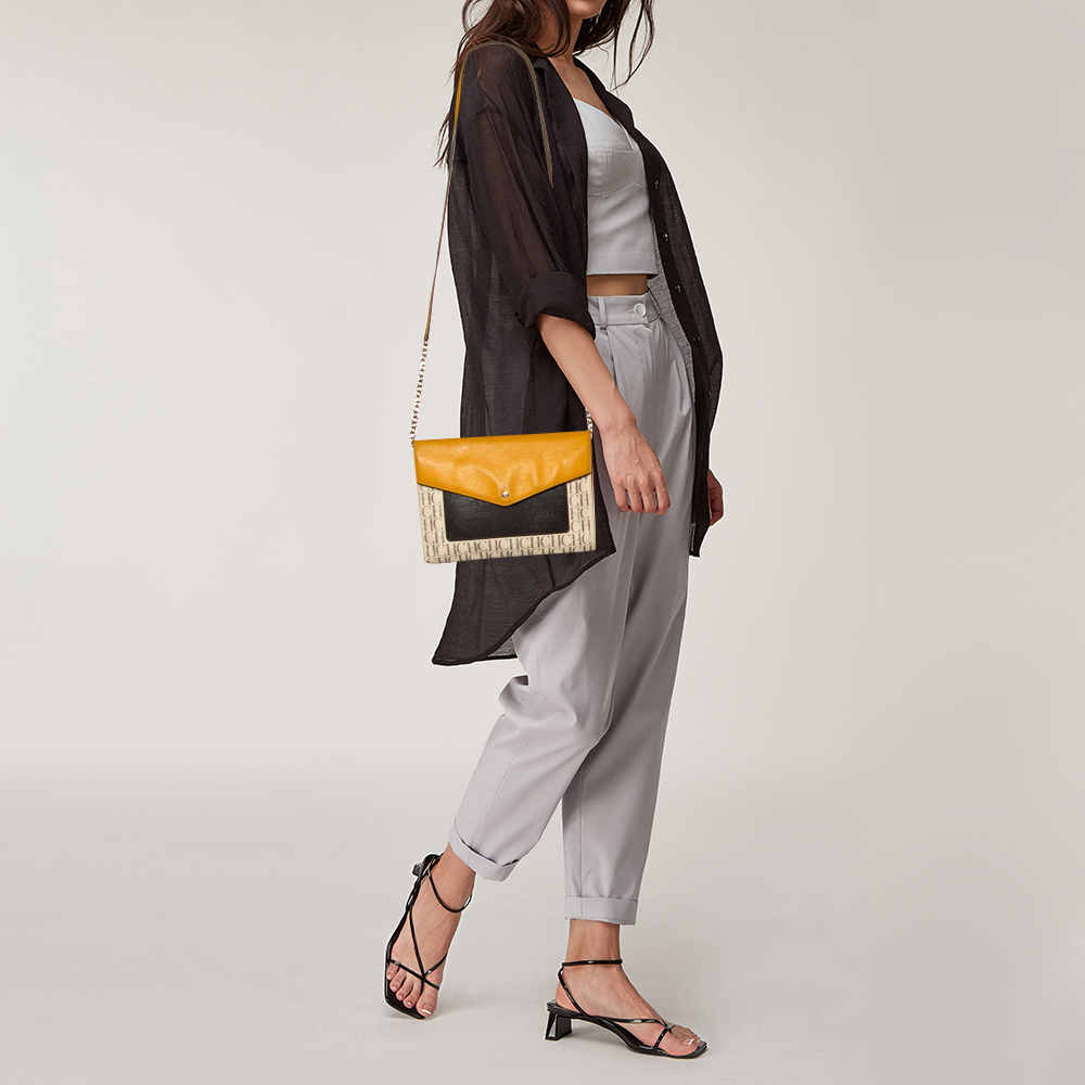 

Carolina Herrera Multicolor Monogram Canvas And Leather Flap Shoulder Bag