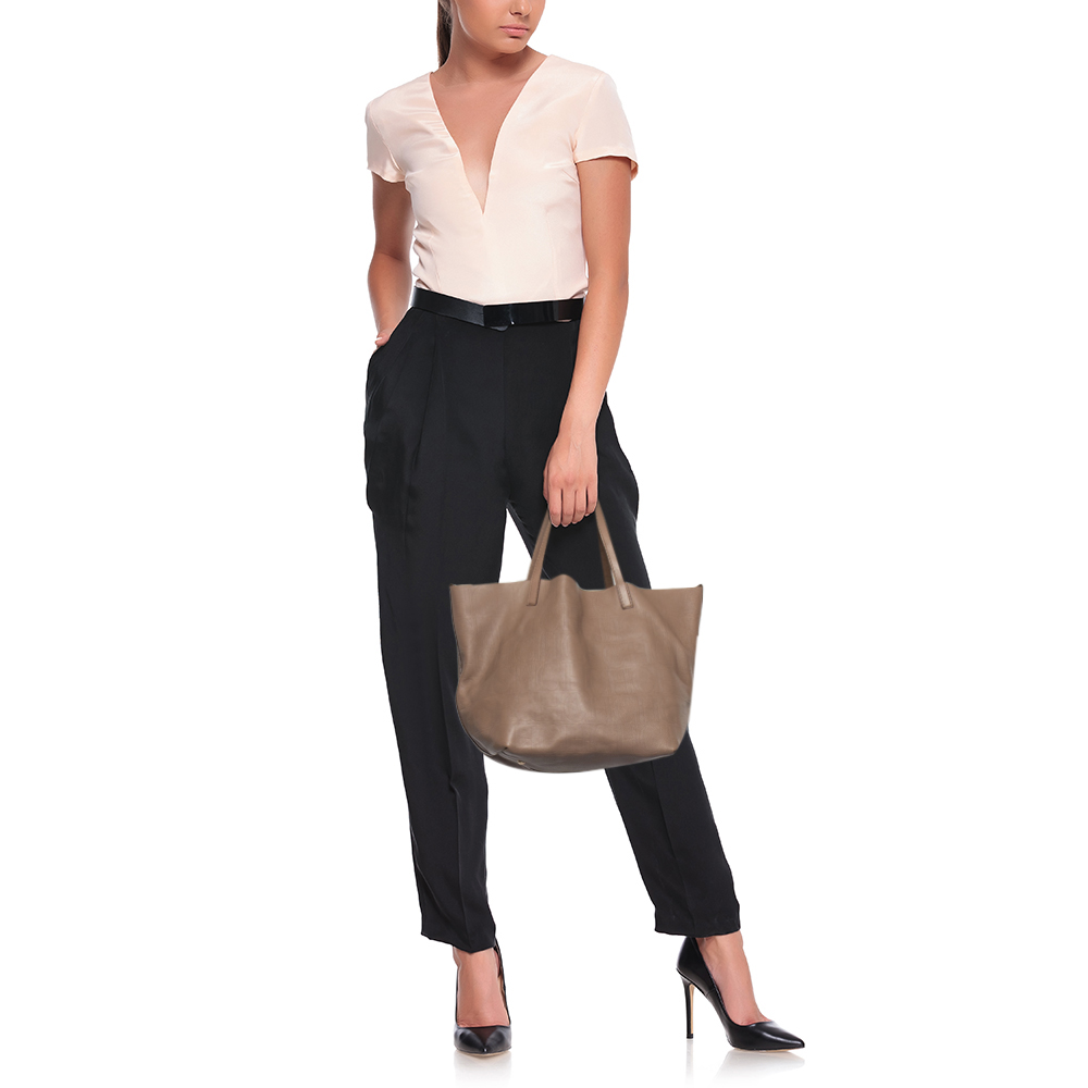 

Carolina Herrera Beige Monogram Leather Matryoshka Tote
