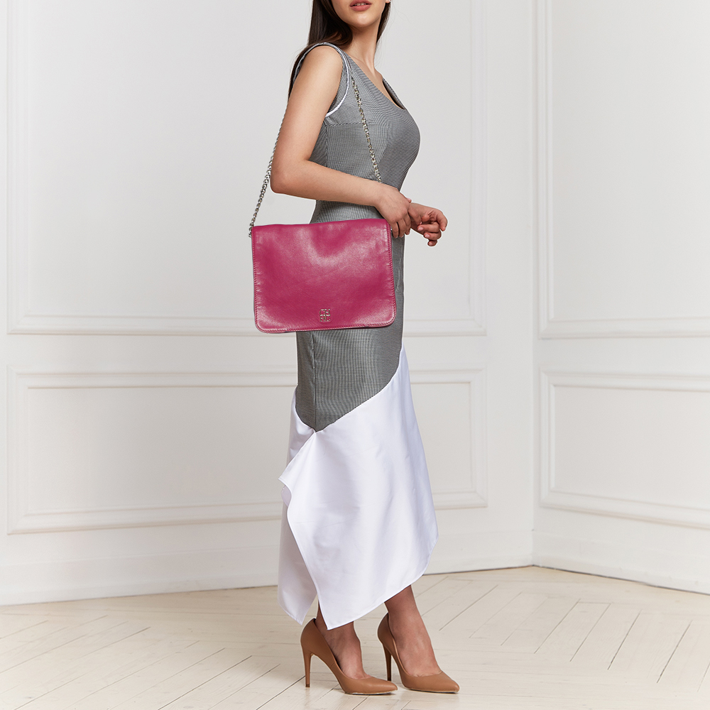 

Carolina Herrera Hot Pink Leather New Baltazar Shoulder Bag