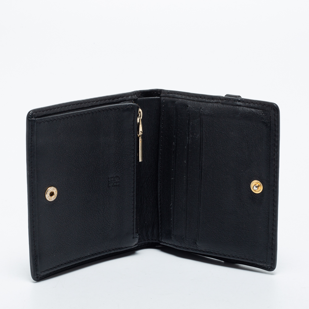 

CH Carolina Herrera Black Leather Bow Compact Wallet