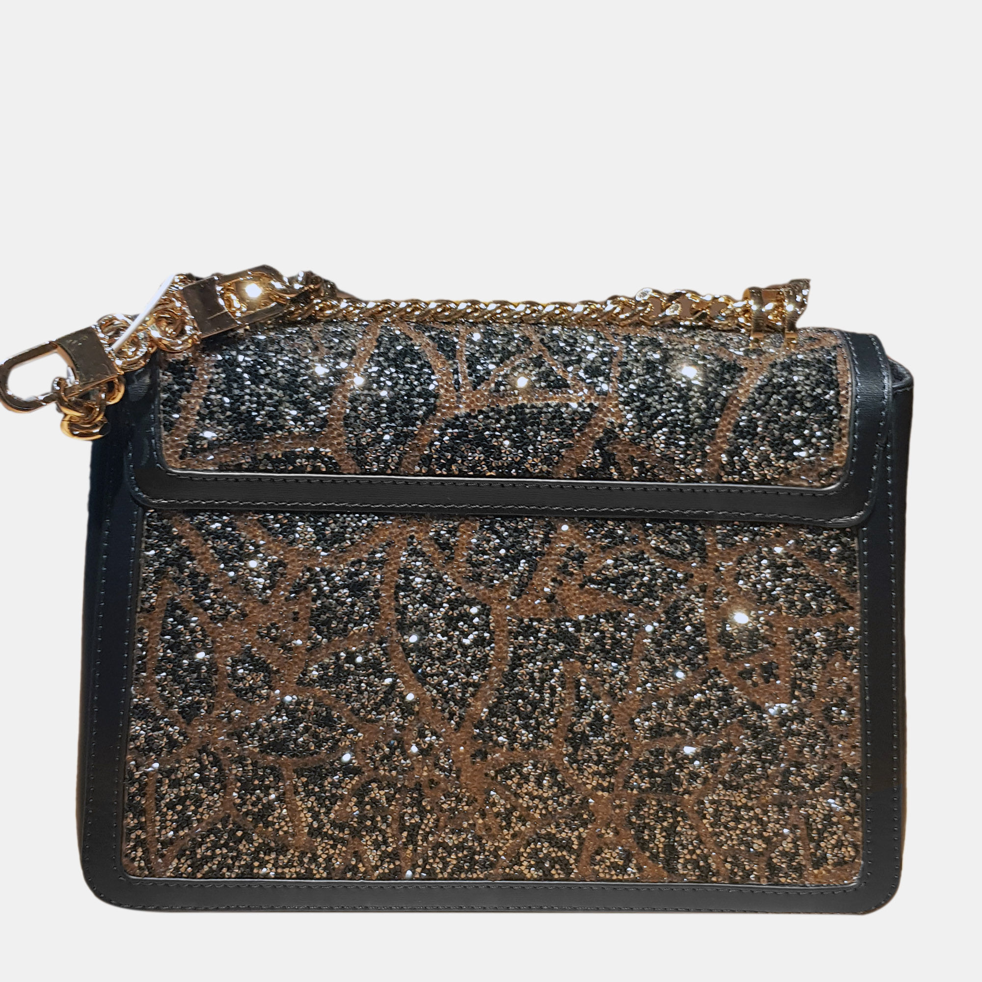 

CH Carolina Herrera Black/Brown Crystal Embellished Fabric and Leather Shoulder Bag