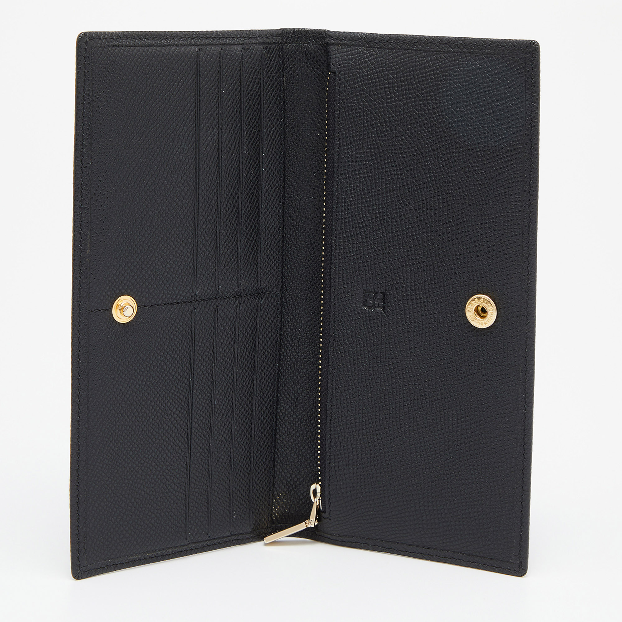 

Carolina Herrera Black Monogram Leather Bifold Continental Wallet
