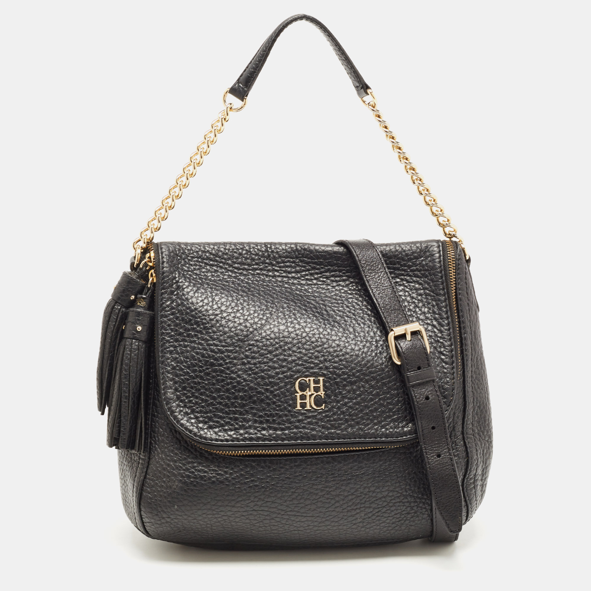 CH CAROLINA HERRERA CH Quilted Tassel Flap Bag in Black - More Than You Can  Imagine