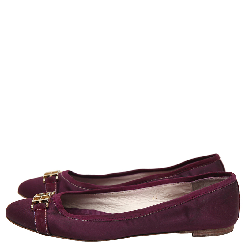 

Carolina Herrera Purple Canvas Ballet Flats Size