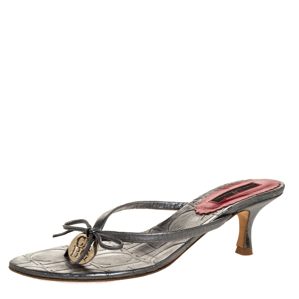 metallic grey sandals