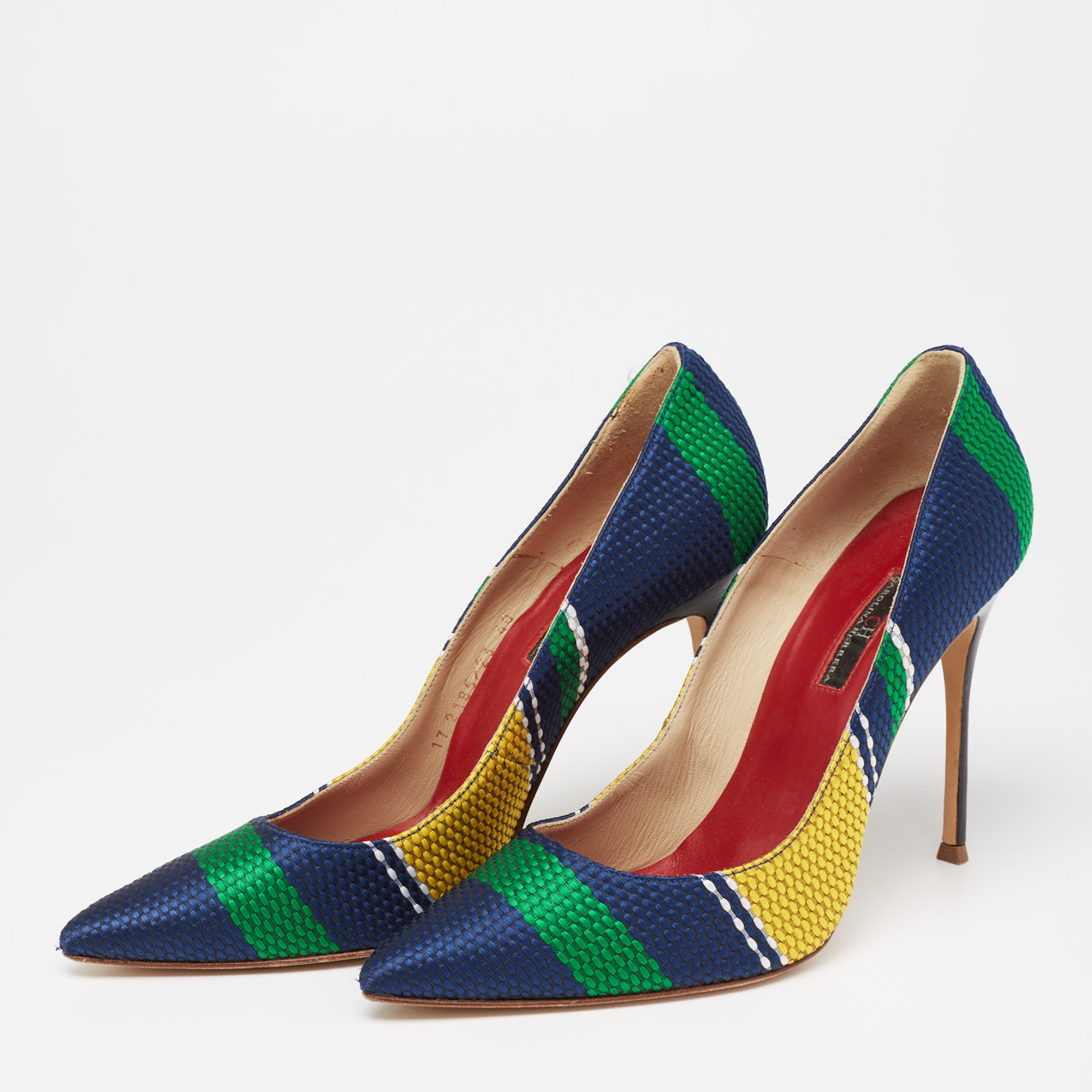 

Carolina Herrera Multicolor Knit Fabric Pointed Toe Pumps Size