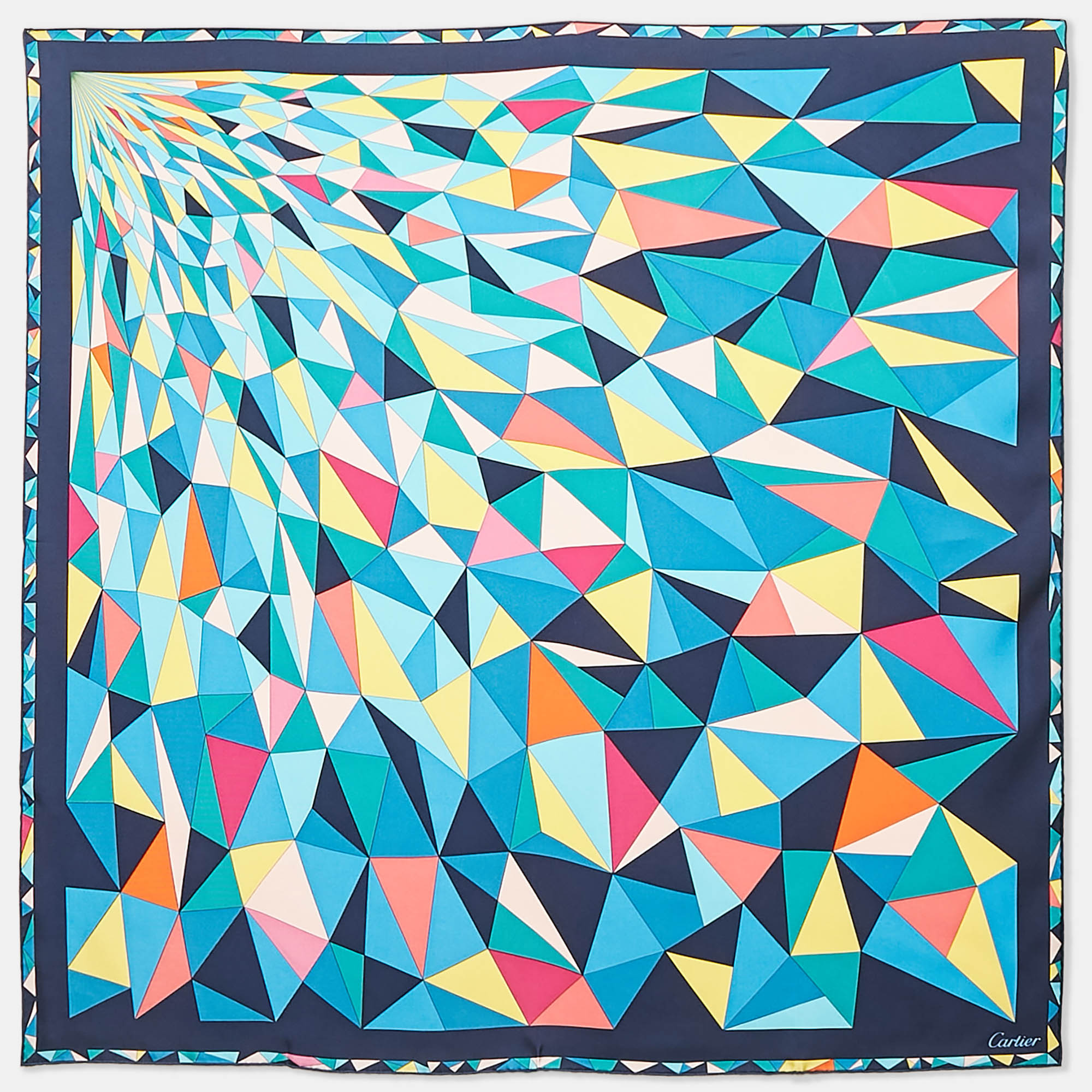 

Cartier Multicolor Geometric Print Silk Square Scarf