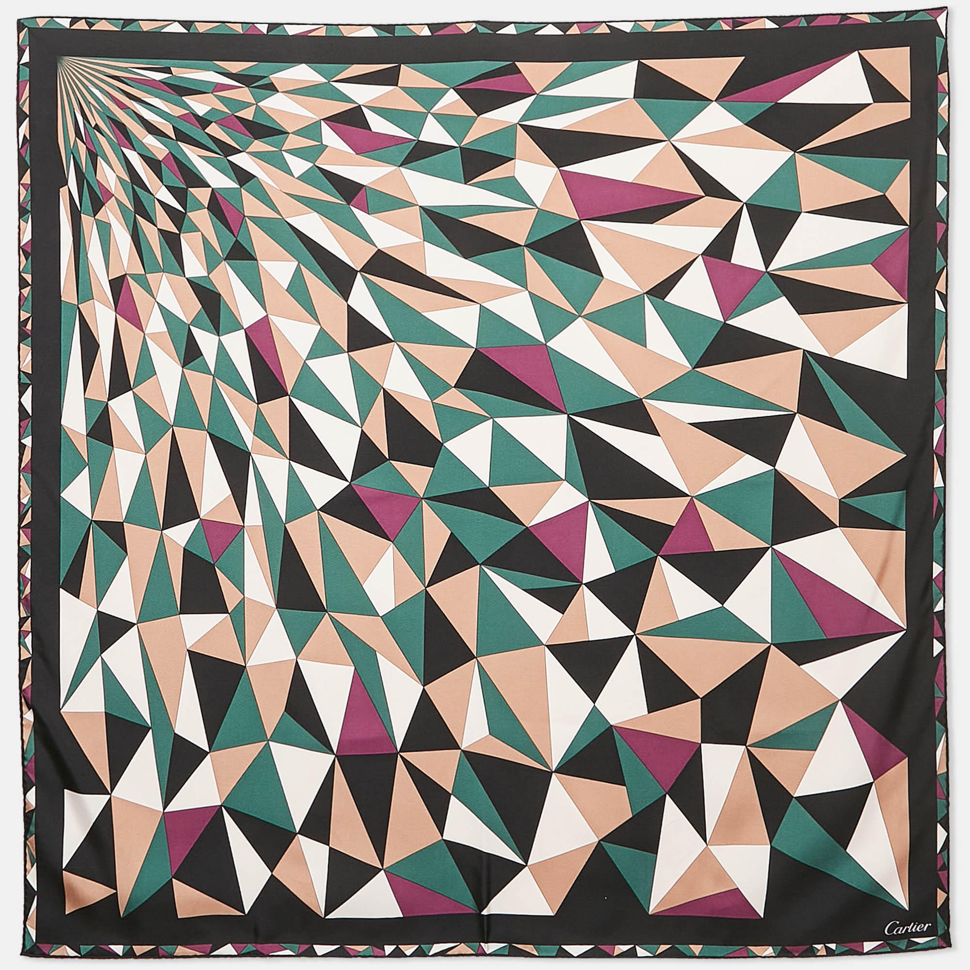 

Cartier Multicolor Geometric Print Silk Square Scarf