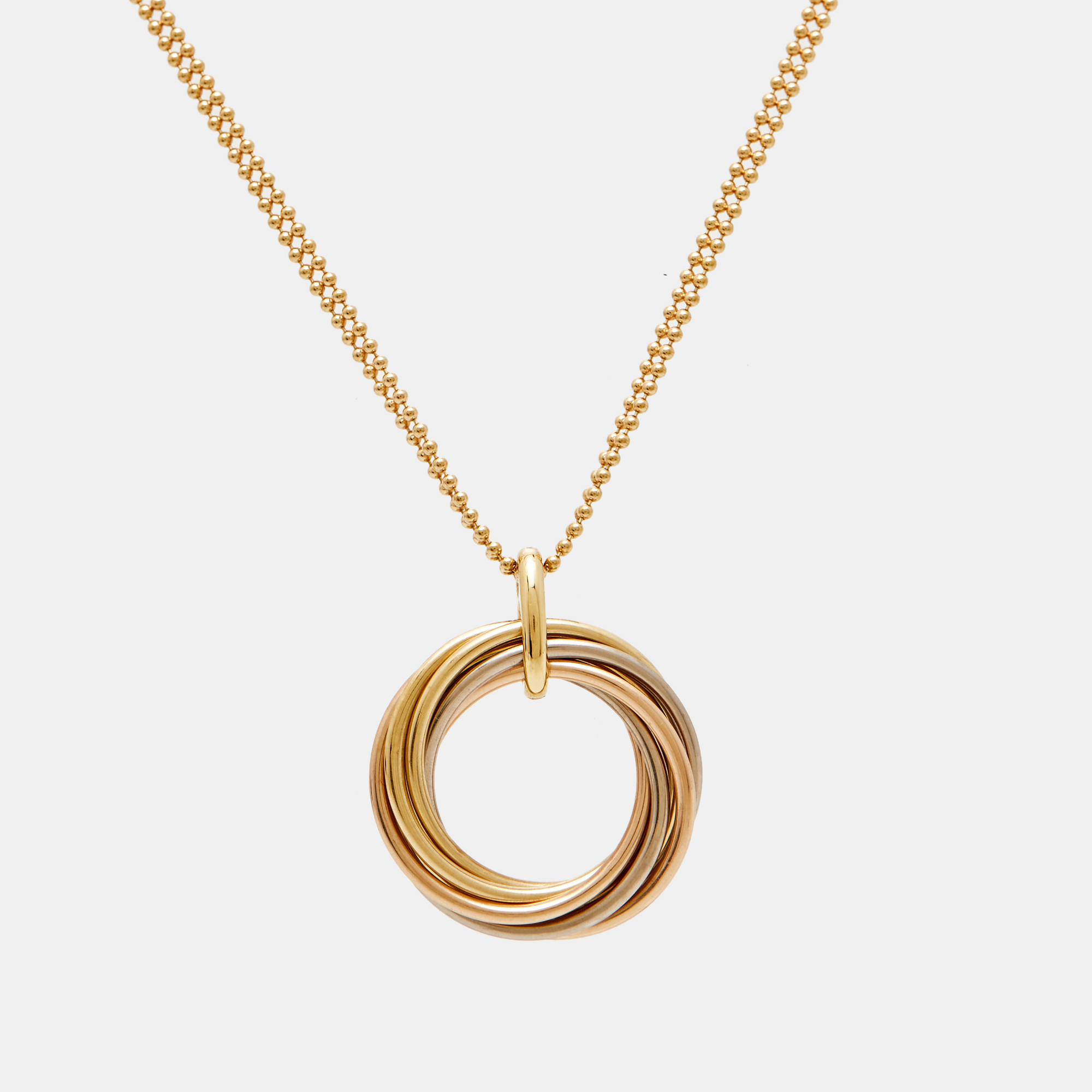 

Cartier Trinity Diamond 18k Three Tone Gold Necklace