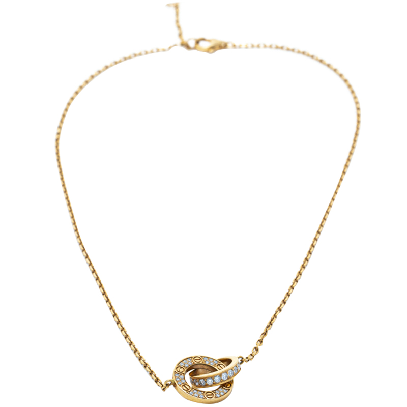 

Cartier 18K Rose Gold Love Diamond Paved Necklace
