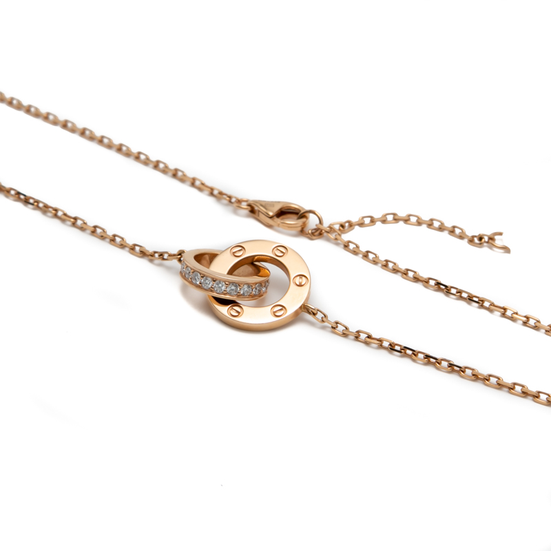 

Cartier Love 18K Rose Gold With Diamonds Necklace