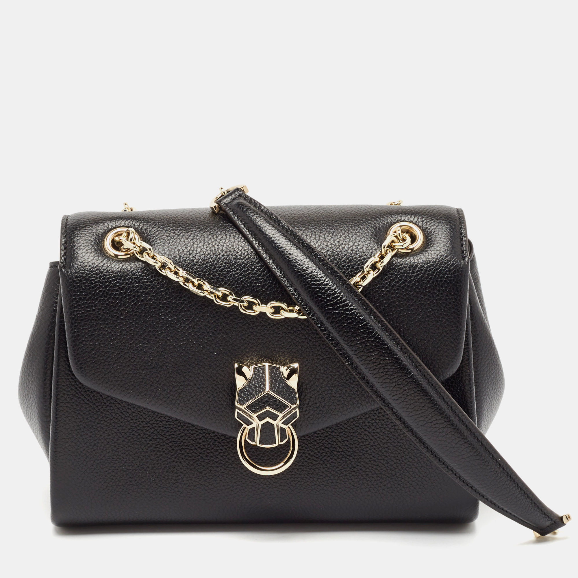 

Cartier Black Leather Mini Graphique de Cartier Shoulder Bag