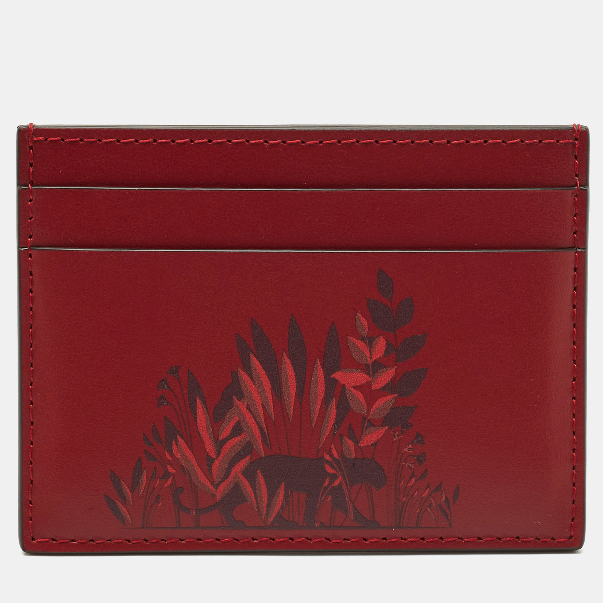

Cartier Red Leather Printed Leather Card Holder