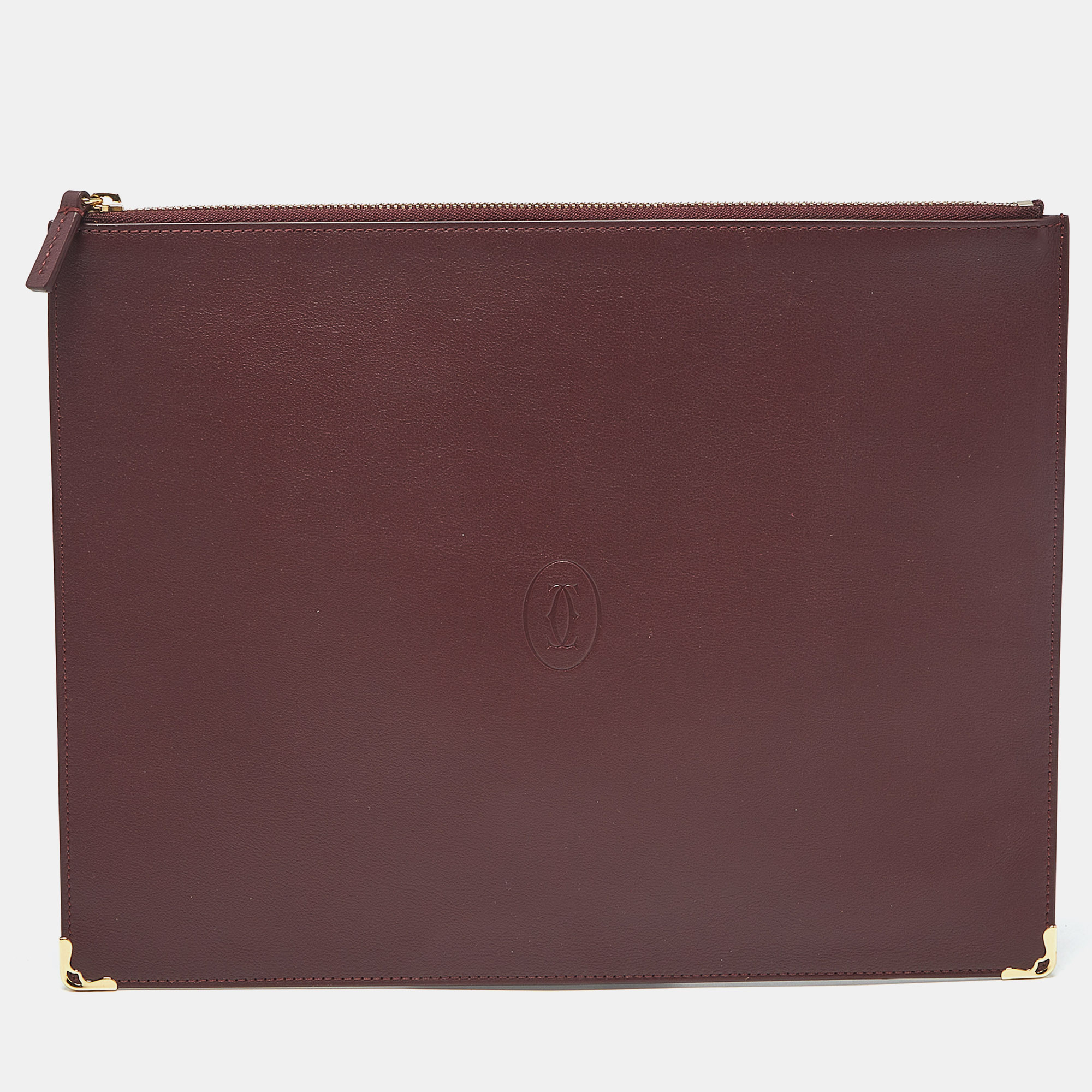 

Cartier Burgundy Leather Must de Cartier Flat Pouch