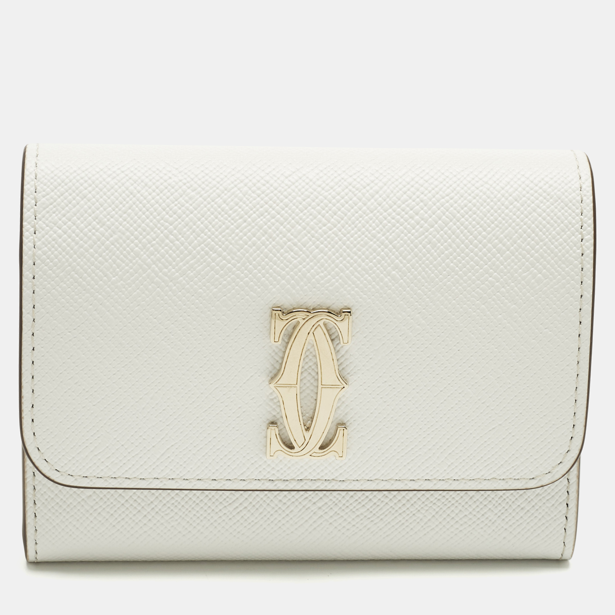 

Cartier Double C De Cartier White Leather Card Case