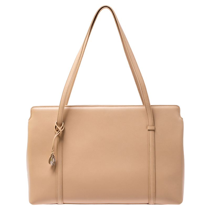 Cartier Beige Leather Cabochon Tote 