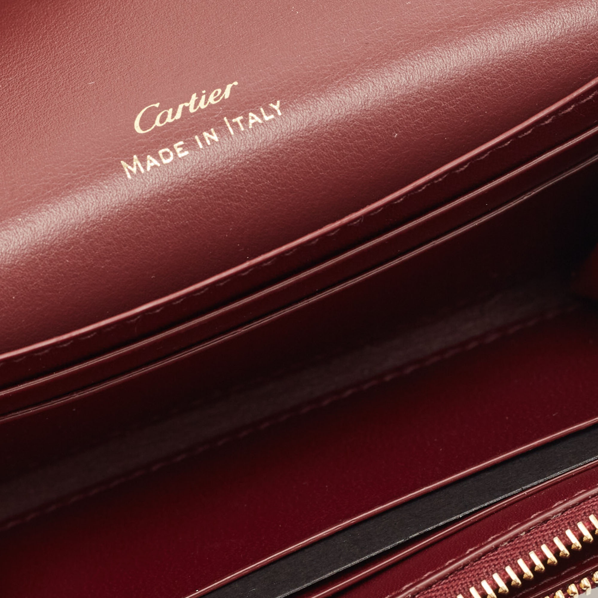 

Cartier Burgundy Leather Mini Must de Cartier Wallet, Red