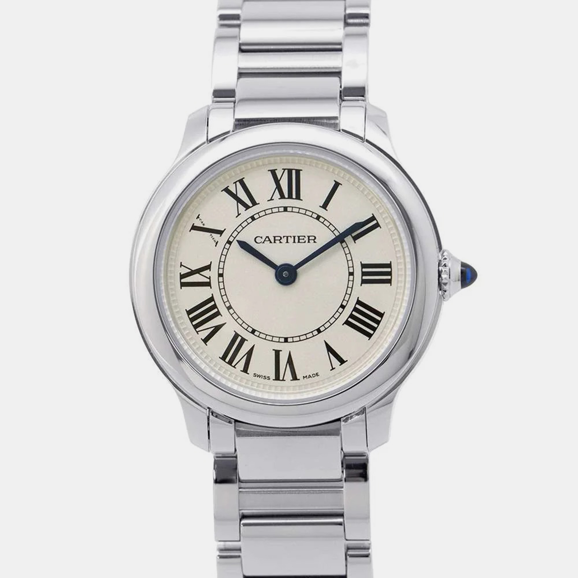 

Cartier Silver Dial Stainless Steel Ronde Must de Cartier Wristwatch