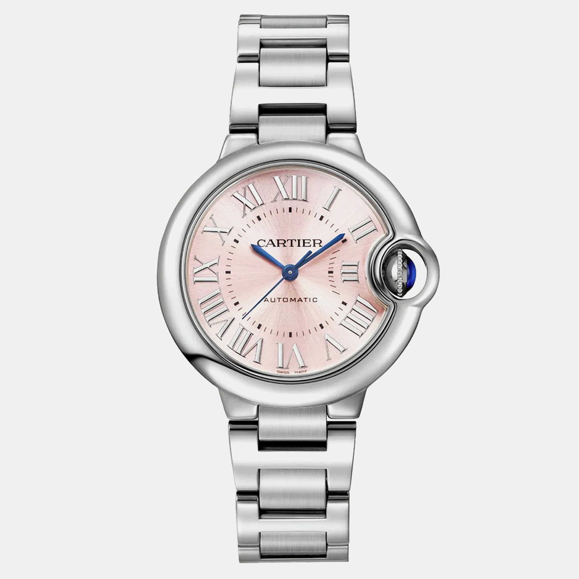 

Cartier Pink Stainless Steel Ballon Bleu WSBB0068 Automatic Women's Wristwatch 33 mm