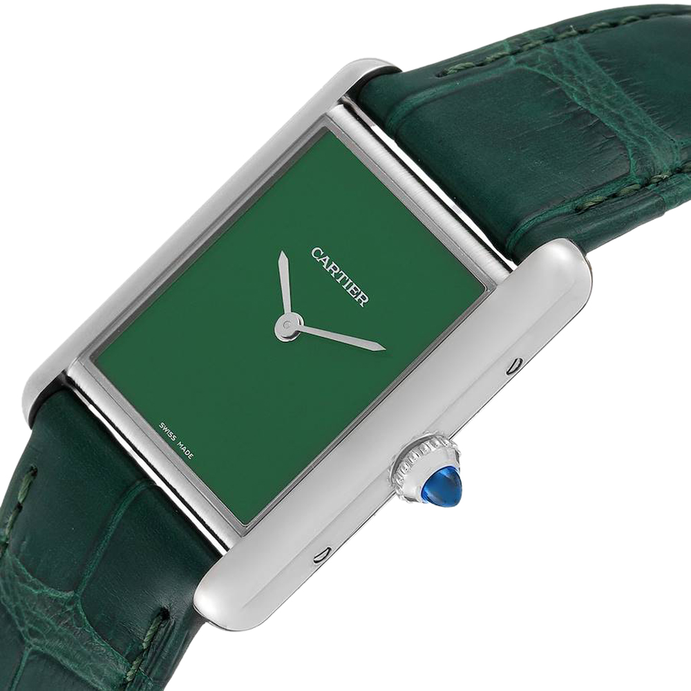 

Cartier Green Stainless Steel Tank Must WSTA0056 Women's Wristwatch 34 MM