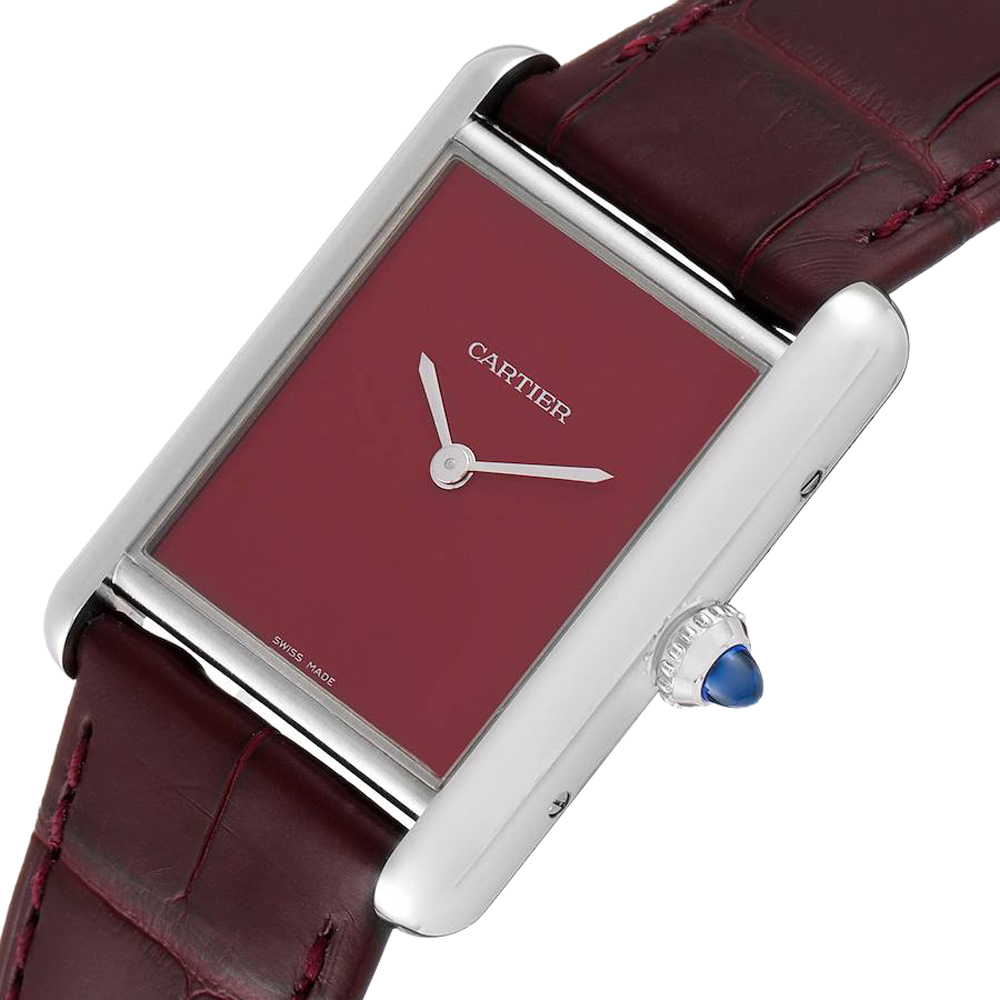 

Cartier Red Stainless Steel Tank Must WSTA0054 Women's Wristwatch