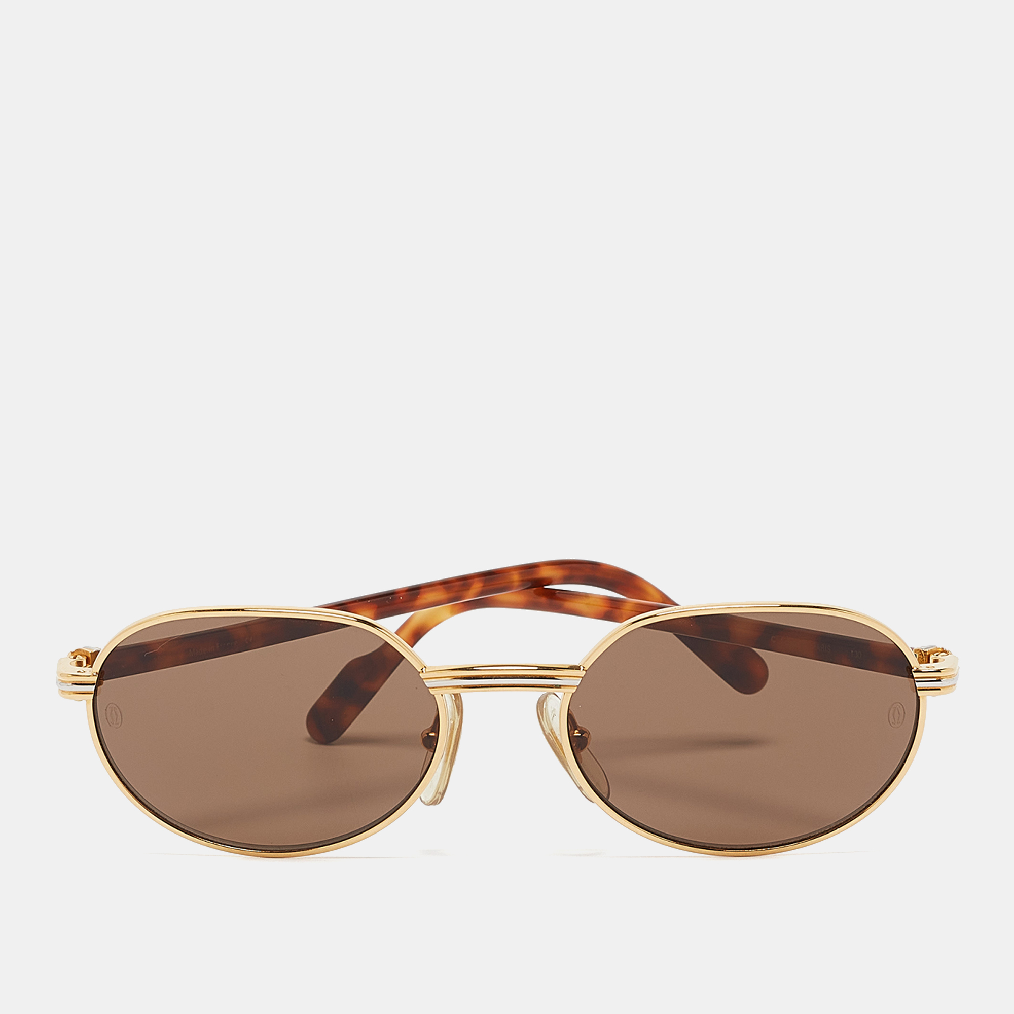 

Cartier Brown/Gold St Honore Oval Sunglasses