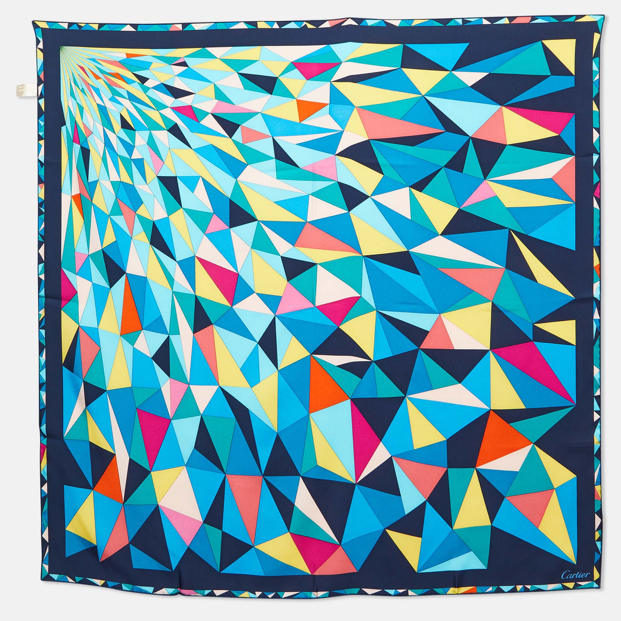 

Cartier Multicolor Geometric Print Silk Square Scarf