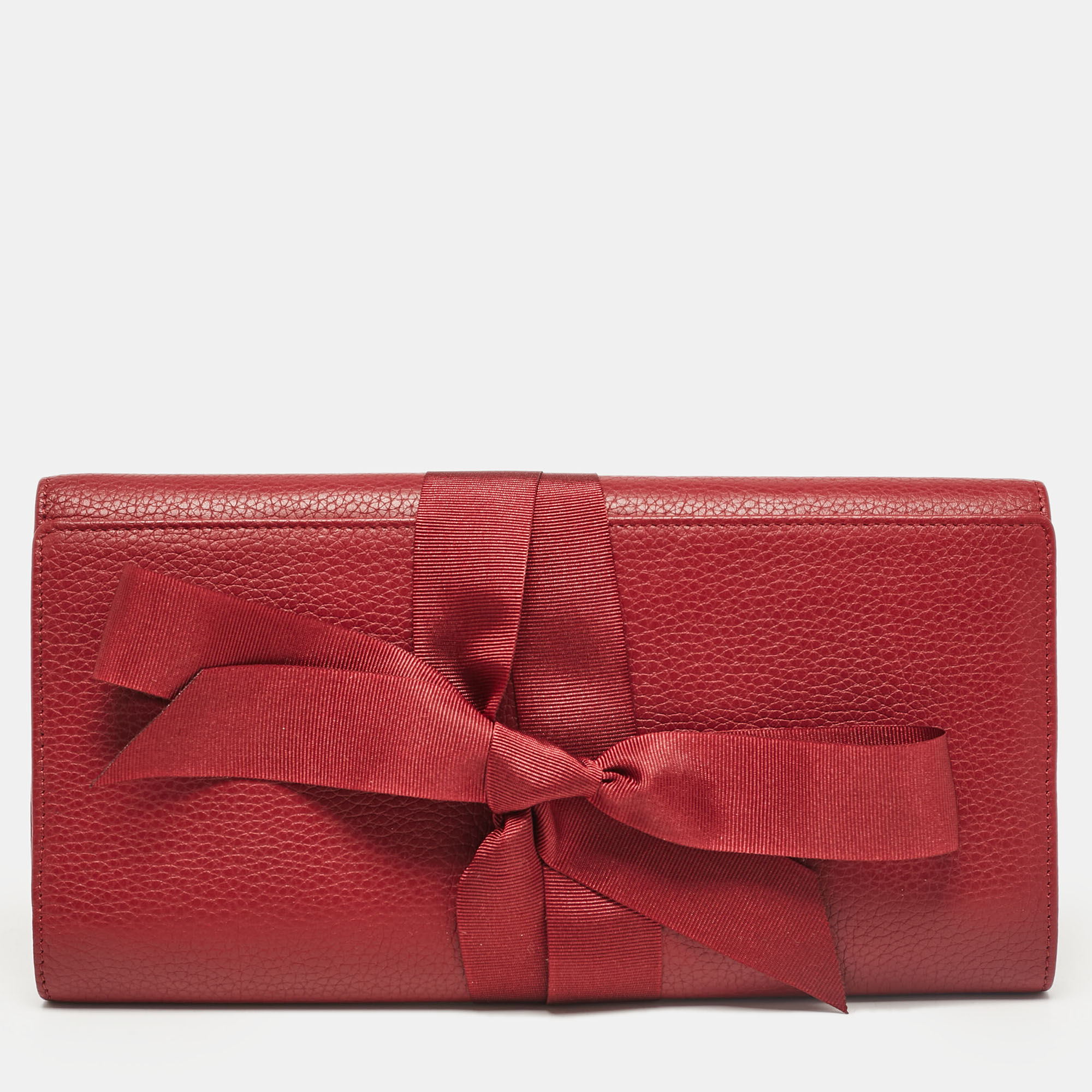 

Cartier Red Leather Jewelry Travel Flap Pouch