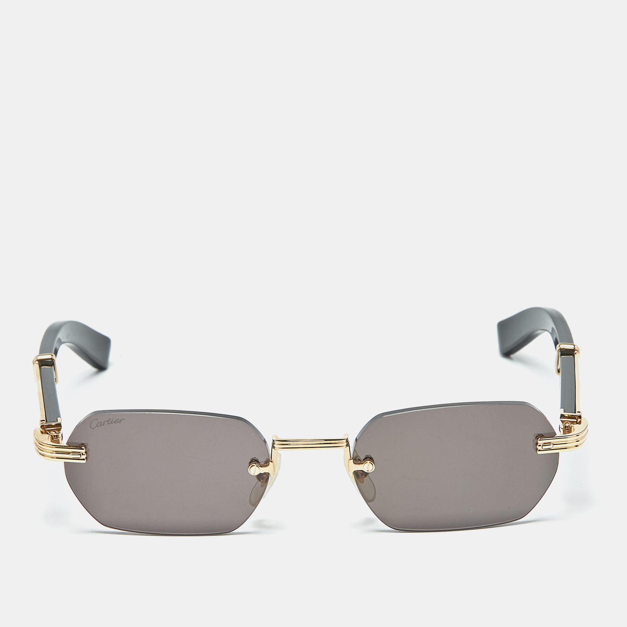 

Cartier Black/Gold Tone CT0362S Premier de Cartier Rectangle Sunglasses