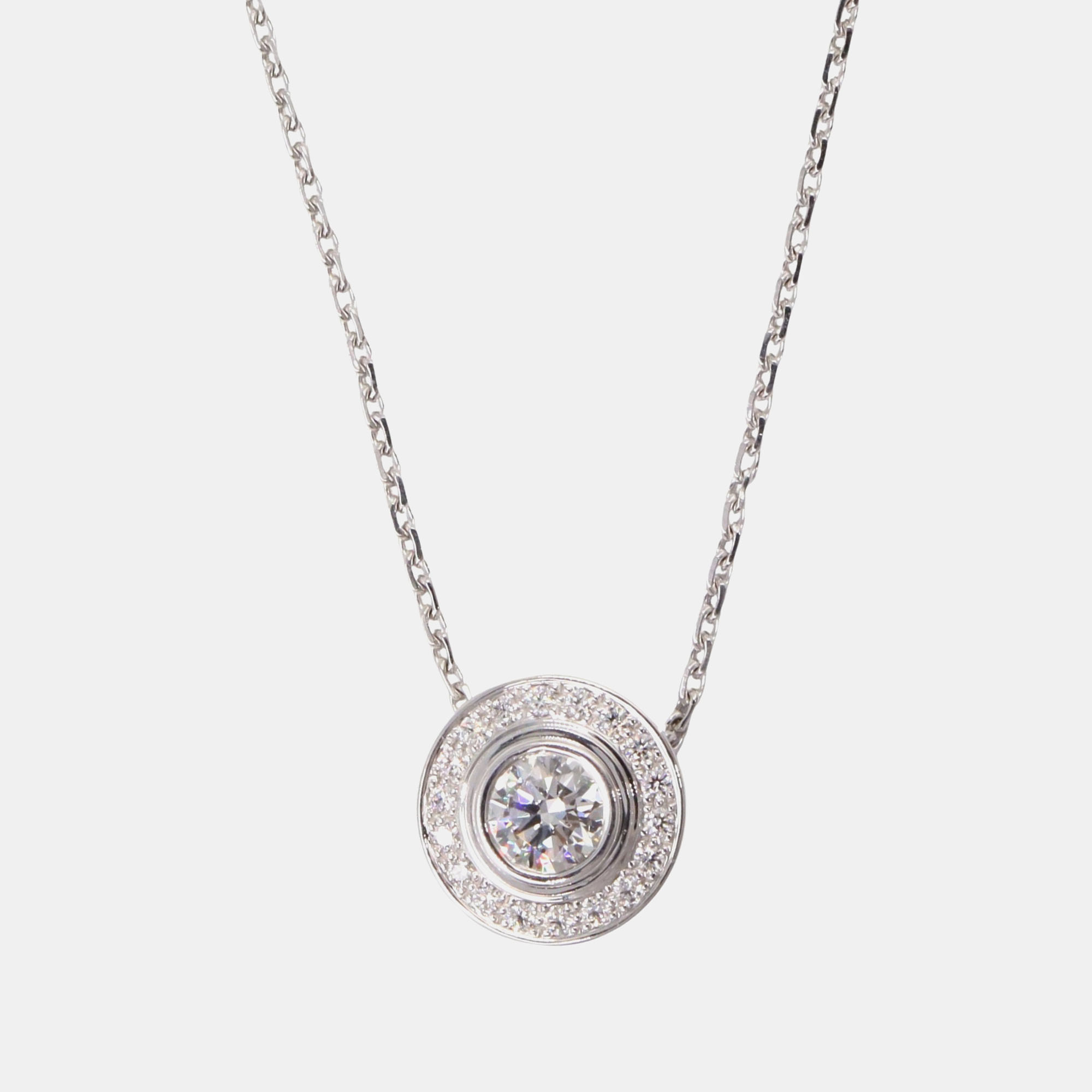 

Cartier D'Amour Diamond Halo 18K White Gold Pendant Necklace