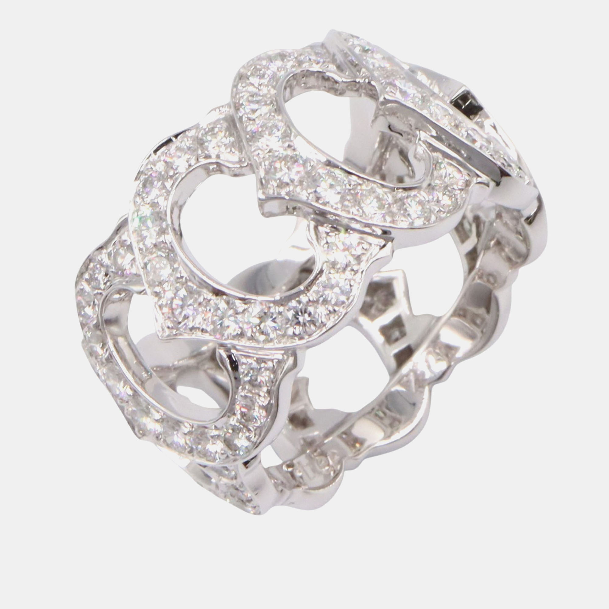 

Cartier C de Cartier 18K White Gold and Diamond Band Ring EU 53
