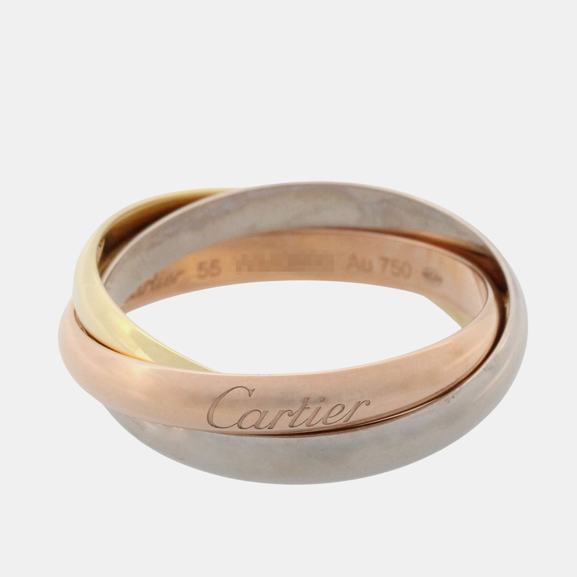 

Cartier Trinity 18K Yellow, Rose, White Gold Band Ring EU 55