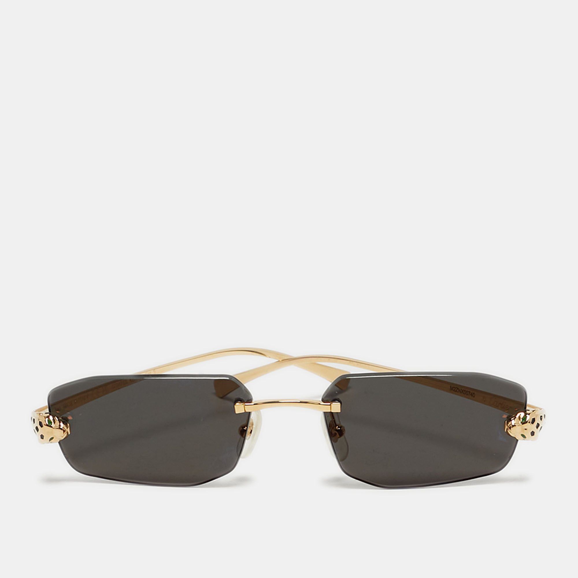 

Cartier Black/Gold Tone Panthere De Cartier Rectangle Sunglasses
