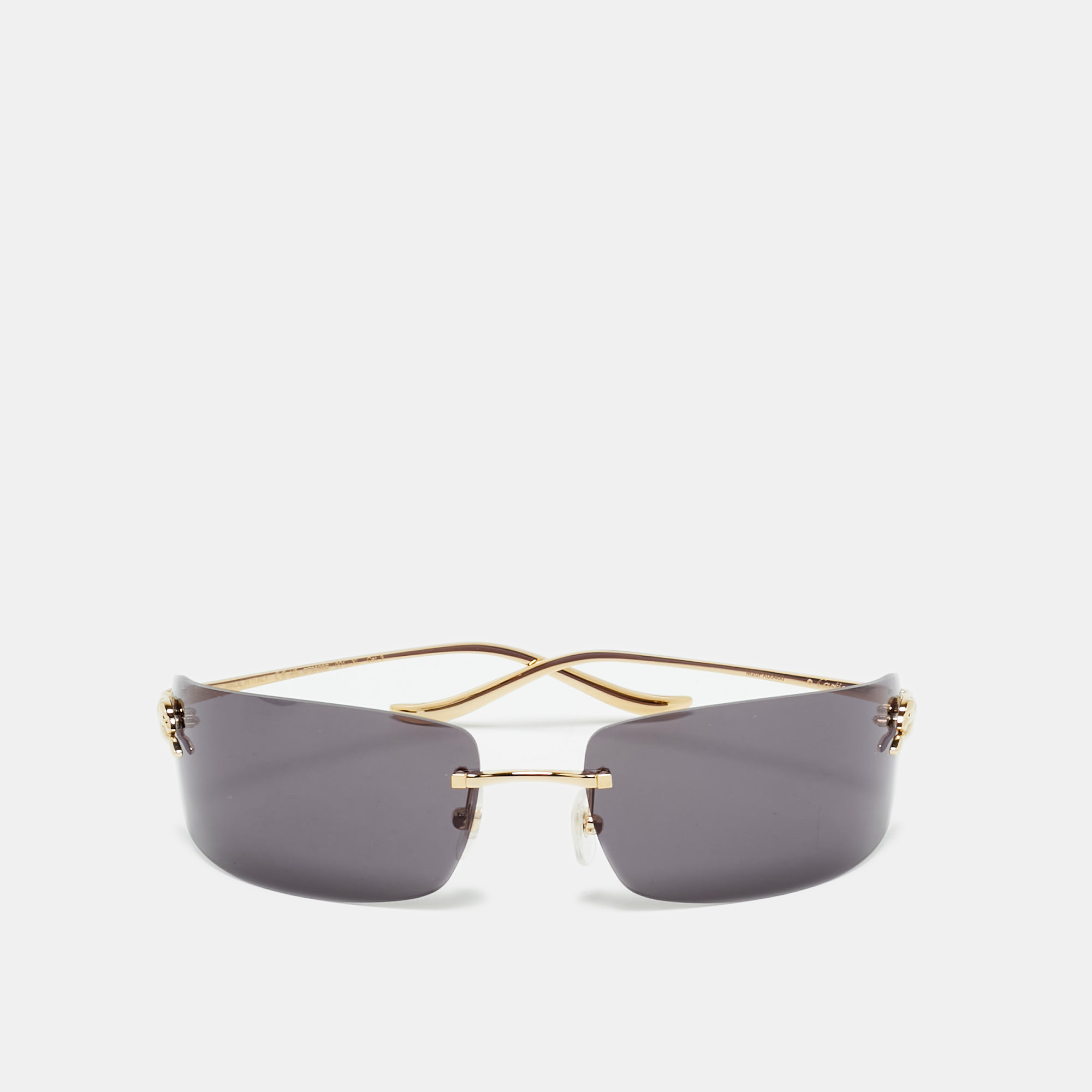 

Cartier Black/Gold Tone CT0503S Panthere De Cartier Rectangle Sunglasses