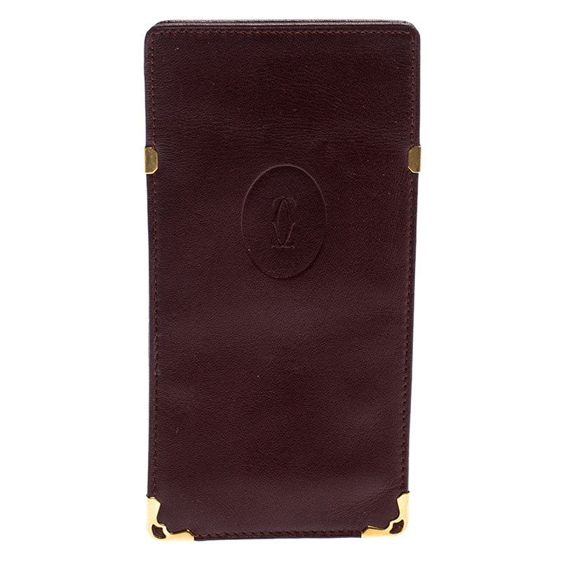 مملوكة مسبقًا Cartier Burgundy Leather Sunglasses Case