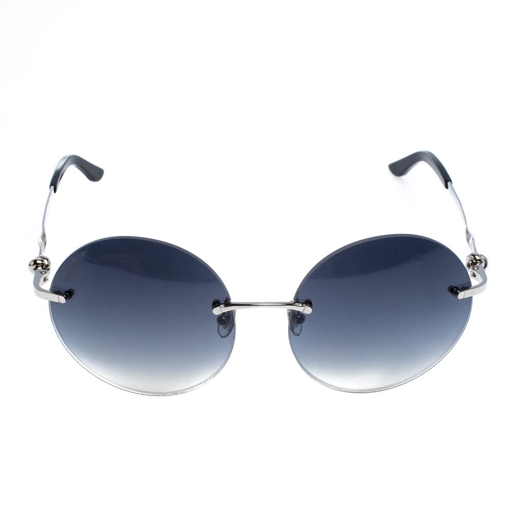 

Cartier Palladium Plated / Grey Gradient Trinity Round Sunglasses